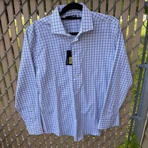 Murano Blue Dress Button Down Shirt Classic Style Men's Size M